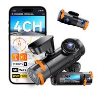 VANTRUE N5S Dash CAM 4 Canales STARVIS 2, 2.7K+ Dual 1080P+1440P 360°, Visión Nocturna HDR, WiFi GPS Control Voz, Monitor 24h LTE Opcional, Soporte 1TB para Coche SUV Furgoneta