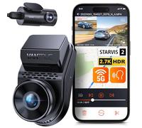 VANTRUE S1 Pro Dash CAM 2.7K + 1080P con WiFi, STARVIS 2 IMX675 Night Vision, Dash CAM Car Front Rear Dual HDR, Dash CAM de Control por Voz con GPS, 15S Buffer Parking Mode, MAX. 512G