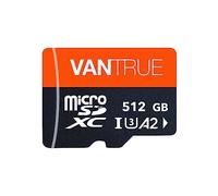 Vantrue - Tarjeta de Memoria microSDXC UHS-I U3 4K (512 GB) con Adaptador Compatible con Dashcam, Smartphone, Tableta, cámara de acción y cámara de vigilancia (512 GB)