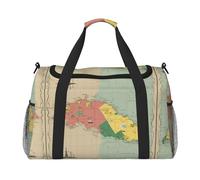 Vanuatu - Bolsa de viaje con estampado geográfico para mujer, bolsa de viaje para gimnasio, bolsa de mano acolchada, organizador de bolsa de fin de semana, Negro -, Talla única