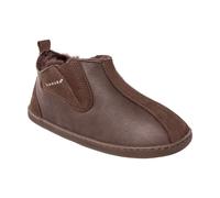 Vanuba Damen Pantuflas De Cuero Real Con Cordero Lona Lana Marrón D01/05