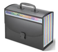 Vanulee - Organizador de archivos con 25 bolsillos, organizador de documentos con asa, organizador de documentos Vanulee para archivos, carpetas de archivo A4, organizador de documentos para el hogar,