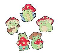 VANZACK 1 Juego Broche De Setas De Rana Accesorios Broches Cosas De Rana Sudadera Decoración De Rana Patas Bayetas Flechas Cosas De Hongos Alfileres Para Mochila Aleación De Zinc 5 Piezas