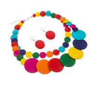 VANZACK 1 Juego Collar de Madera para Mujeres Joyería Africana Collar de Perlas y Madera Boho para Especiales y Ocasiones
