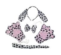 VANZACK 1 Juego Diadema De Oreja De Perro Cosplay Pata Cachorro Kit De Disfraz De Dálmata Guante Ropa De Perro Melena Disfraz De Dálmata Adulto Utilería De Halloween Felpa Corta