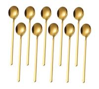 VANZACK 10 Cucharas de Acero Inoxidable Mango Largo Cucharillas de Café y Té para Postres y Helado Cucharas de Metal Multifuncionales de 17 CM Aptas para Cocina y Bebidas Calientes o