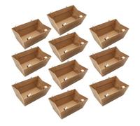 VANZACK 10 Piezas Cestas de Obsequio Vacías con Asas, 25x16,5x10,9 CM | Khaki, Plegables y Reutilizables, para Graduación y Manualidades, Fáciles de Transportar y Guardar