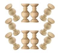 VANZACK 10 Piezas Husillos de Madera sin Acabado para DIY Balaustres Decorativos de Madera Maciza Columnas Rústicas para Gabinetes de Vino y Marcos de Cama Listones para Decoración Hogar