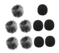 VANZACK 10 Piezas Unidades Protectores Antiviento para Micrófono de Solapa Suaves y Duraderos Cubiertas Mini de Algodón para Interior y Exterior Accesorios Ligeros para Micrófonos Portátil