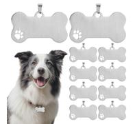 VANZACK 10 Unidades Placa de Identificación para Perros Forma, Acero | Etiqueta en Grabado, Metal, Diseño Hueco, para Gato y Mascota, Antióxido y Resistente