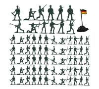 VANZACK 100 Figuras de Personas en Miniatura Militares de Plástico Color Verde Militar, Set de 100 Soldados Pequeños para Manualidades, Juegos Infantiles y Decoración de Micropaisajismo