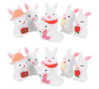 VANZACK 12 Figuras Miniatura de Conejo de Resina para Manualidades Decoración de Jardín y Tartas Adornos Mini de Animales para Hogar y Fiesta Micro Paisaje 2 Unidades de 6 Modelos