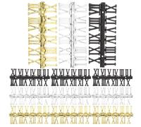 VANZACK 12 Piezas Kit Números Romanos para Reloj de Pared Repuestos DIY Resistentes Plástico Colores Clásicos Plata y Negro Adecuados para Reparación y Decoración de Relojes Colgantes