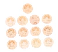 VANZACK 13piezas Tarjetas de Registro de Crecimiento de Madera Tarjetas Mensuales para Bebés Accesorios de Fotografía para Documentar Logros de Recién Nacido