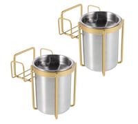 VANZACK 2 Ceniceros de Pared de Acero Inoxidable Montaje sin Perforaciones Diseño Antiviento 2 Piezas para Baño y Hogar Soporte para Colillas Fácil de Instalar Accesorio Práctico