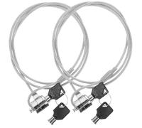 VANZACK 2 Juegos Cable de Seguridad para Portátil Llave Candado de Resistente Antirrobo Flexible para Uso Diario y Viajes
