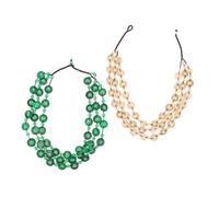 VANZACK 2 Piezas Collar de Mujer de con Cuentas de Collar de Cuentas de Madera Joyería de Playa para Verano y Vacaciones Junto al Mar