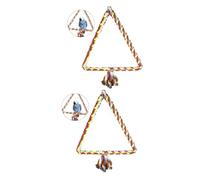 VANZACK 2 Piezas Columpio Triangular Entrenamiento Mascotas Pájaro Juguete para Loro Columpios Loros Columpio para Trepar Pájaros Escalar Puente Colgante