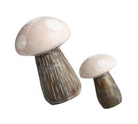 VANZACK 2 Piezas Estatua de Setas de Resina Resistente para Jardín Exterior Decoración Artística de Hongos de Grande y Pequeño para Césped Ornamentación Versátil para Patio y Macetas