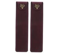 VANZACK 2 Piezas Estuche para lápices de Cuero Genuino Casos de lápiz Bolsa de lápiz sostenedor de la Pluma Individual Estuche de un Solo bolígrafo Cuero de Caballo Púrpura