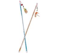 VANZACK 2 Piezas Interactivo de Interior Varita Teaser con Extensión de Estimula Caza Ejercicio