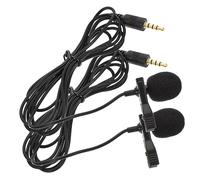 VANZACK 2 Piezas Micrófono de Solapa Lavalier Clip Portátil para Entrevistas y Grabación PC Alta Sensibilidad Diseño Antiviento para Vídeo y Vlogging