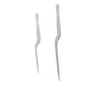 VANZACK 2 piezas Pinzas de Acero Inoxidable para Cocina Pinzas de Precisión Rectas para Espinas de Pescado de Unidades y Resistentes y Cómodas para Cocina Profesional y Bbq