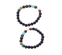VANZACK 2 piezas Pulsera de Mujer con Cuentas de Piedra Natural Diseño con Ocho Planetas del Sistema Solar Accesorio Cómodo y Duradero Regalo para Cumpleaños y Navidad