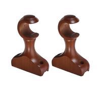 VANZACK 2 Piezas Soporte para Barra de Cortina de Madera Maciza 28mm, Fijo | Montaje en Pared Orificios Pretaladrados, Base Única y Carga Firme, Estilo Rústico Boho