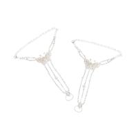 VANZACK 2 piezas Tobilleras de Rhinestone Ajustables para Mujeres Joyería de Playa y Boda Conjunto de Elegante y Ligera Pulsera para Pies Accesorio Veraniego