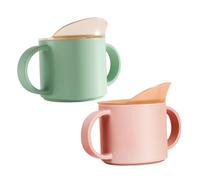 VANZACK 2 piezas Vasos para Pequeños Antivuelco con Asa Vasos de Entrenamiento para Bebés para Aprender Beber Independientemente