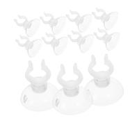 VANZACK 20piezas Clip De Ventosas para Acuario Soporte para Tubo De Agua Clips Transparentes Durabilidad Abs