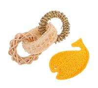 VANZACK 2piezas Juguetes Dentición De Mascotas Juguetes Masticables De Lufa Natural para Conejos Hámsteres y Mascotas Pequeñas Accesorios Interactivos Limpieza Dental