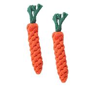 VANZACK 2piezas Juguetes Tejidos Cuerda de Algodón Juguete para Masticar Diseño de Zanahoria para Perros Molar Interesante para Cachorros Accesorio para Cachorros Casa