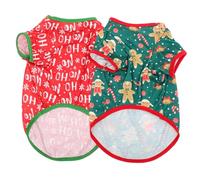 VANZACK 2piezas Ropa para Mascotas Disfraz Navideño para Perros Estampado Comodidad Garantizada