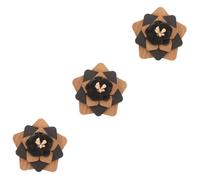 VANZACK 3 Piezas broche de ramillete de madera flores flor en el ojal Pines de solapa broches paseo alfileres de solapa para hombre pin boutonniere para hombre pin de solapa de mujer tela