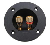 VANZACK 3 Piezas Conector de Terminal Redondo de Cobre para Altavoz DIY Caja de Terminales de Altavoz de Vías con Tornillo Compatible con Subwoofer Paquete de Unidades Negras para Audio