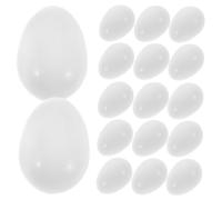 VANZACK 30 Huevos Artificiales para Aves 15 × 21 Mm para Soporte De Incubación y Desarrollo De Hábitos De Anidación En Periquitos y Loros, Plástico Duradero