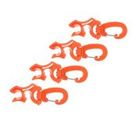 VANZACK 4 Clips de Soporte para Manguera de Buceo con Gancho Doble, Clip Ajustable para Regulador, Color Naranja, Orificio 10x10 Mm, Accesorios para Buceo y Snorkel, Herramientas Náuticas