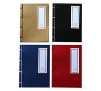 VANZACK 4 Piezas Cuaderno de Papel en Blanco, Cuaderno de Oficina, Papel, Portátil, Encuadernación Cosida, Estilo Vintage, para Cosplay y Reuniones, para Estudiantes y Artistas