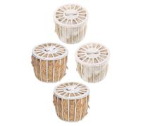 VANZACK 4 Piezas Material para Lecho de Pájaros, Refugio de Cría de Periquitos, Caja para Jaula de Pájaros, Yute y Algodón, Beige, para Pinzones, Uso Interior, Fibras Transpirables