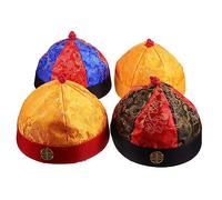 VANZACK 4 Piezas Sombreros de Disfraz Vintage Qing con Trenzas para Adultos para Fiestas Representaciones y Decoración
