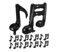 VANZACK 40 Piezas Globo De Símbolos Musicales Artículos Para Fiestas Temáticas Musicales Globo Decorativo Papel De Aluminio Negro