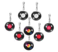 VANZACK 4pares Pendientes De Disco De Vinilo Retro De Joyería Colgante Para Mujer Estilo Años Fiestas y Eventos Nocturnos