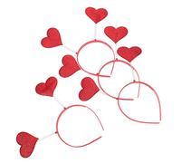 VANZACK 4piezas Diadema De Corazón Roja Día De San Valentín Decoración Forma De Corazón Cabello