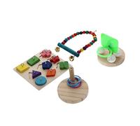 VANZACK 4piezas Juguete Interactivo para Aves De Entrenamiento De Inteligencia Mesa De Baloncesto y Anillos para Periquitos y Loros Diversión y Ejercicio para Mascotas