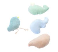 VANZACK 4piezas Juguetes Interactivos De Felpa para Gatos Catnip De Animales Pájaro Elefante Ballena Erizo para Aliviar El Aburrimiento Soledad