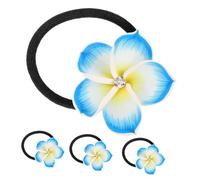 VANZACK 4piezas Lazos Pelo Flores de Arcilla Polimérica Gomas Elásticas Pelo Tocados para Mujer Accesorios Cabello la Playa