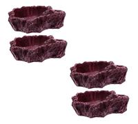 VANZACK 4piezas Plato Decorativo para Reptiles De Comedero y Bebedero para y Tortugas De Diseño De Natural y Seguro para