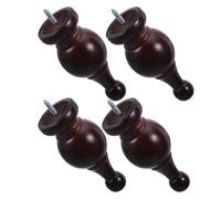 VANZACK 4piezas Tapas Decorativas para Barra de Cortina Extremos de Madera Cabezal de Corte de Romano Tapa de Extremo para Ventana Dormitorio Oficina Sala de Estar